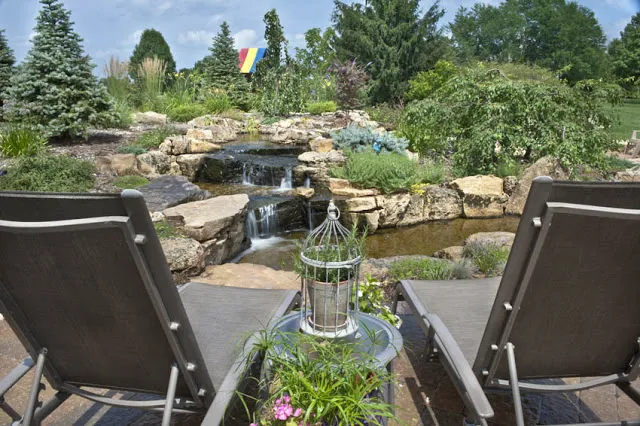 he pond view from the house and patio