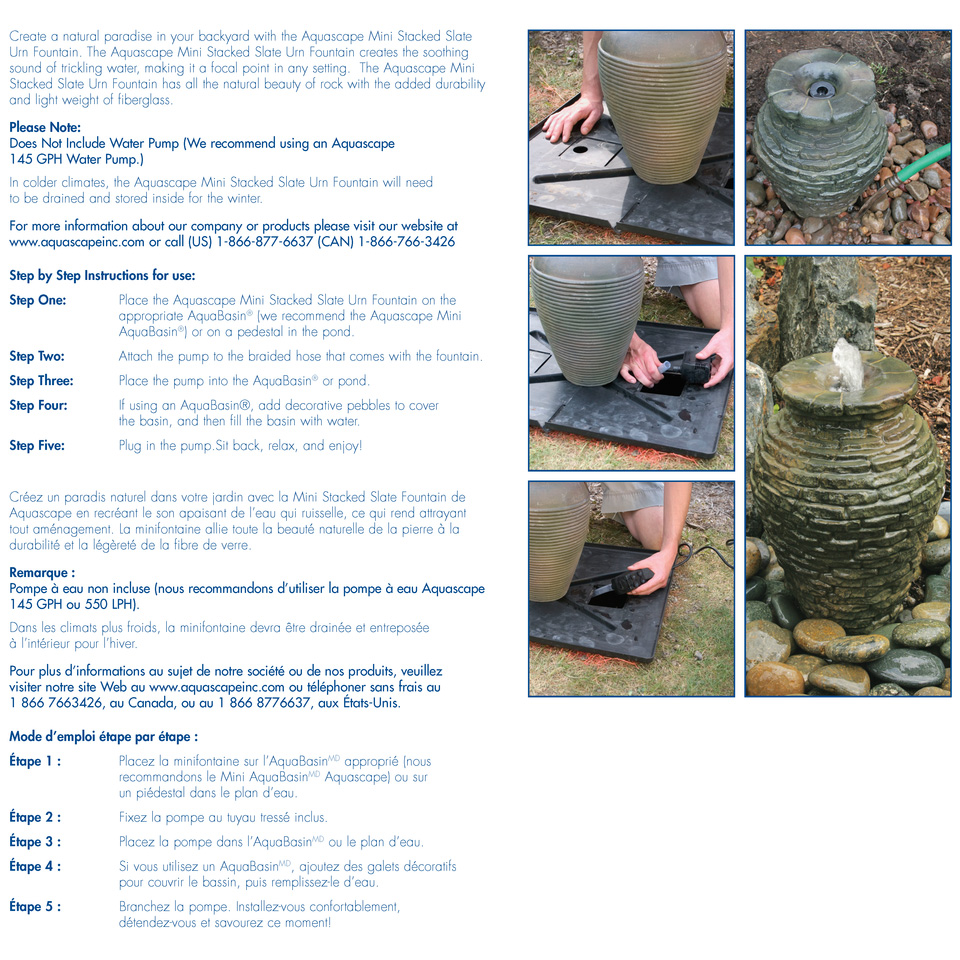 mini stacked slate urn fountain aquascape inc
