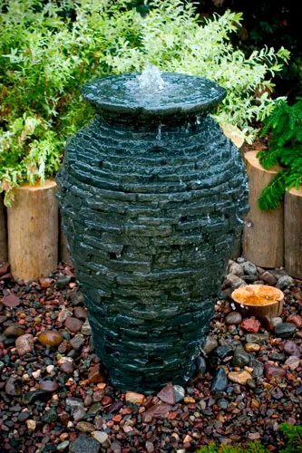 Small Aquascape Rippled Urn Water Fountain for Outdoor Brown Landscape & Garden 32 H