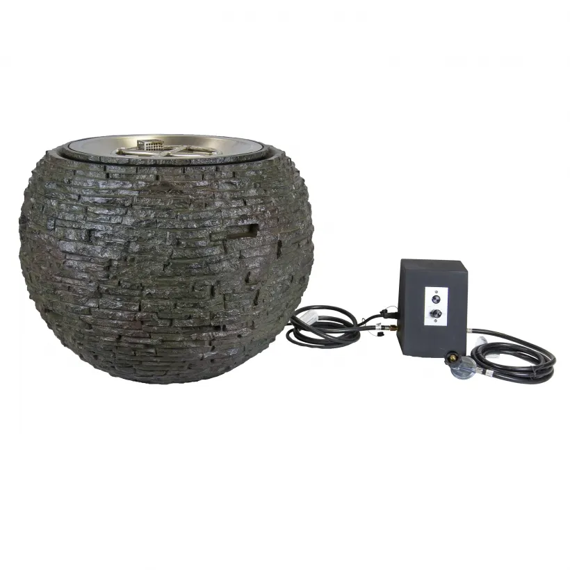 Fire and Water Stacked Slate Sphere - 32" Dia (81 cm) - Image 2