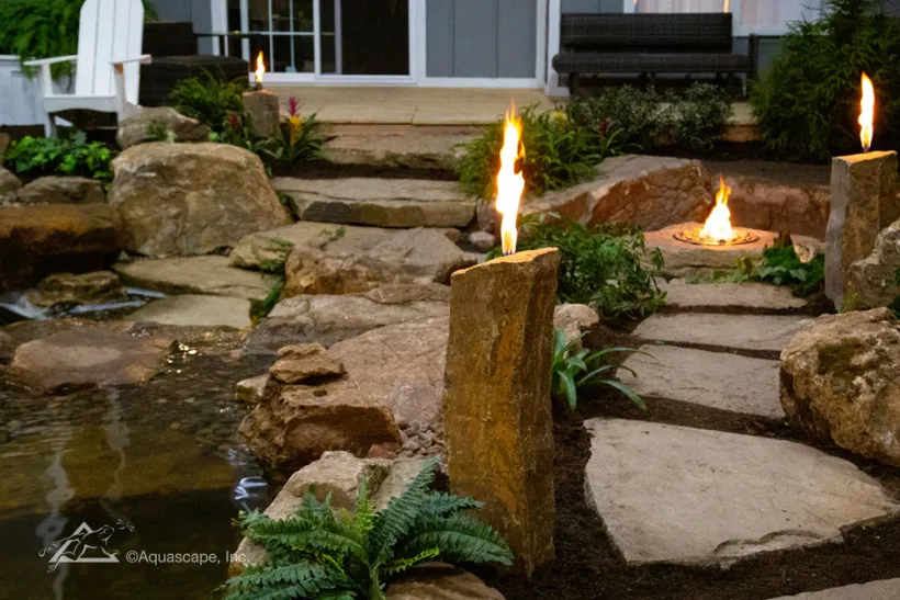 Fire and Water Basalt Column Torch - Image 3
