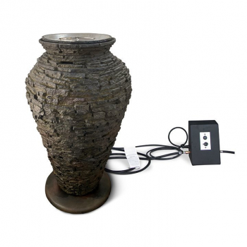 58114 fire and water stacked slate urn2