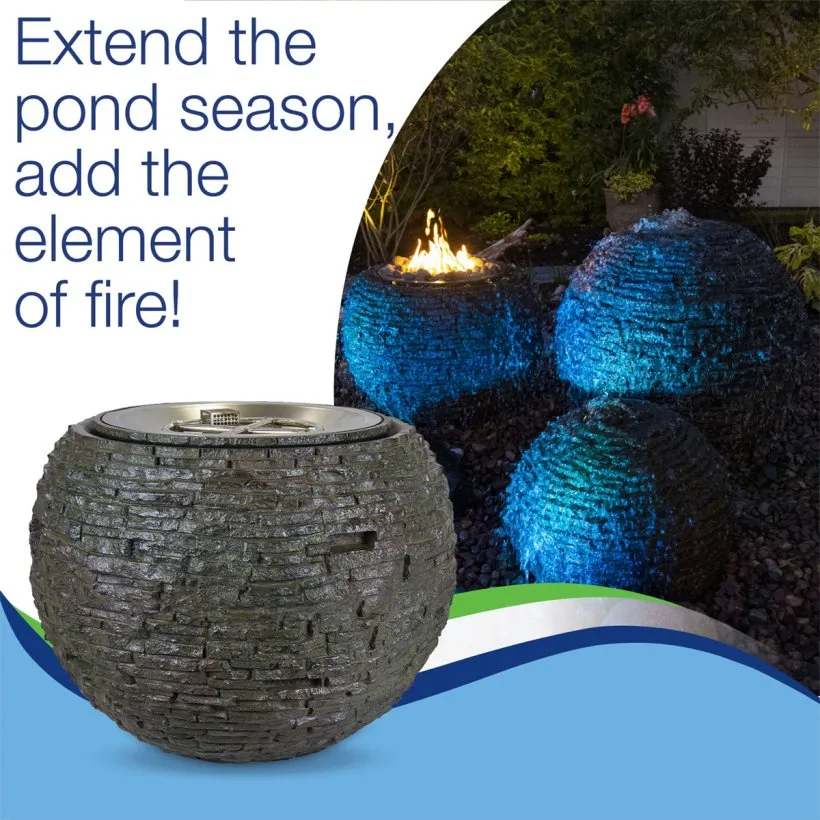 Fire and Water Stacked Slate Sphere - 32" Dia (81 cm) - Image 9