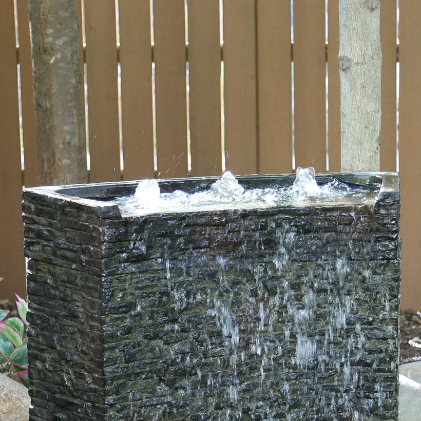 Stacked Slate Wall Topper - Curved Front-Spill