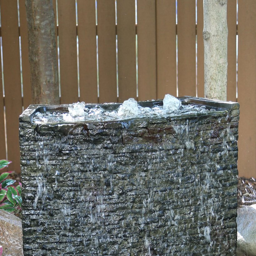Stacked Slate Wall Topper - Curved Rear-Spill