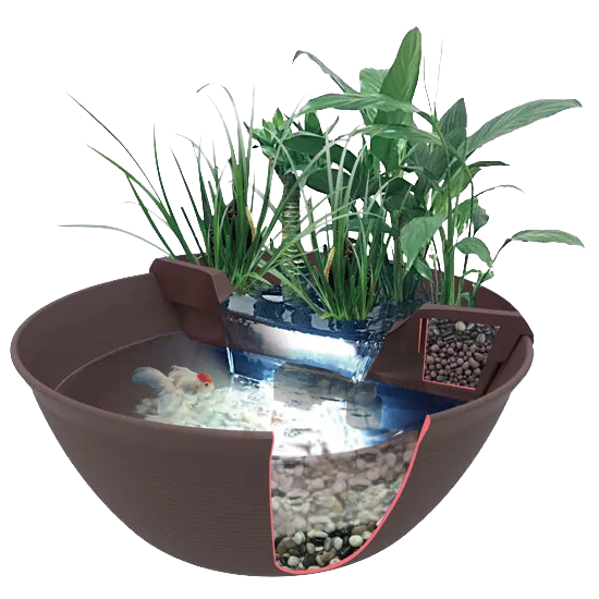 AquaGarden mini pond kit cutaway