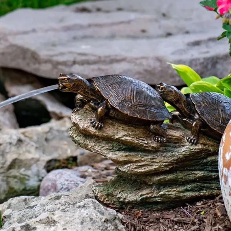 Double Turtle On Log Spitter Aquascape Inc