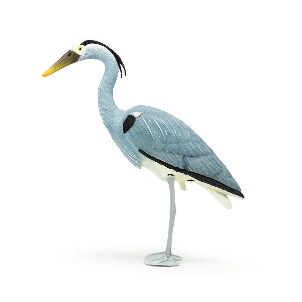 Great Blue Heron Decoy 71cm Tall With Stakes & Legs For Pond Protection 