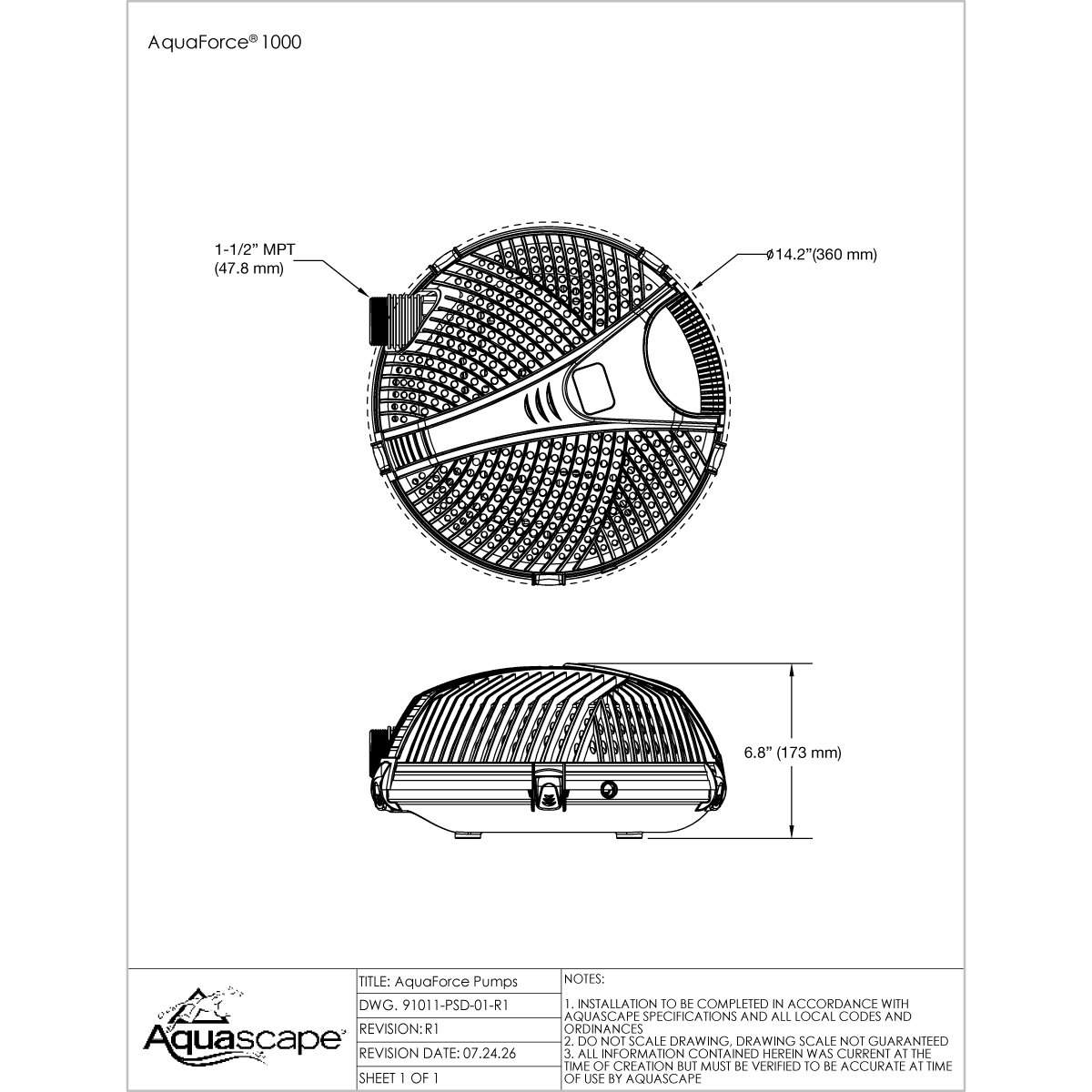 91011 AquaForce 1000 Line Drw