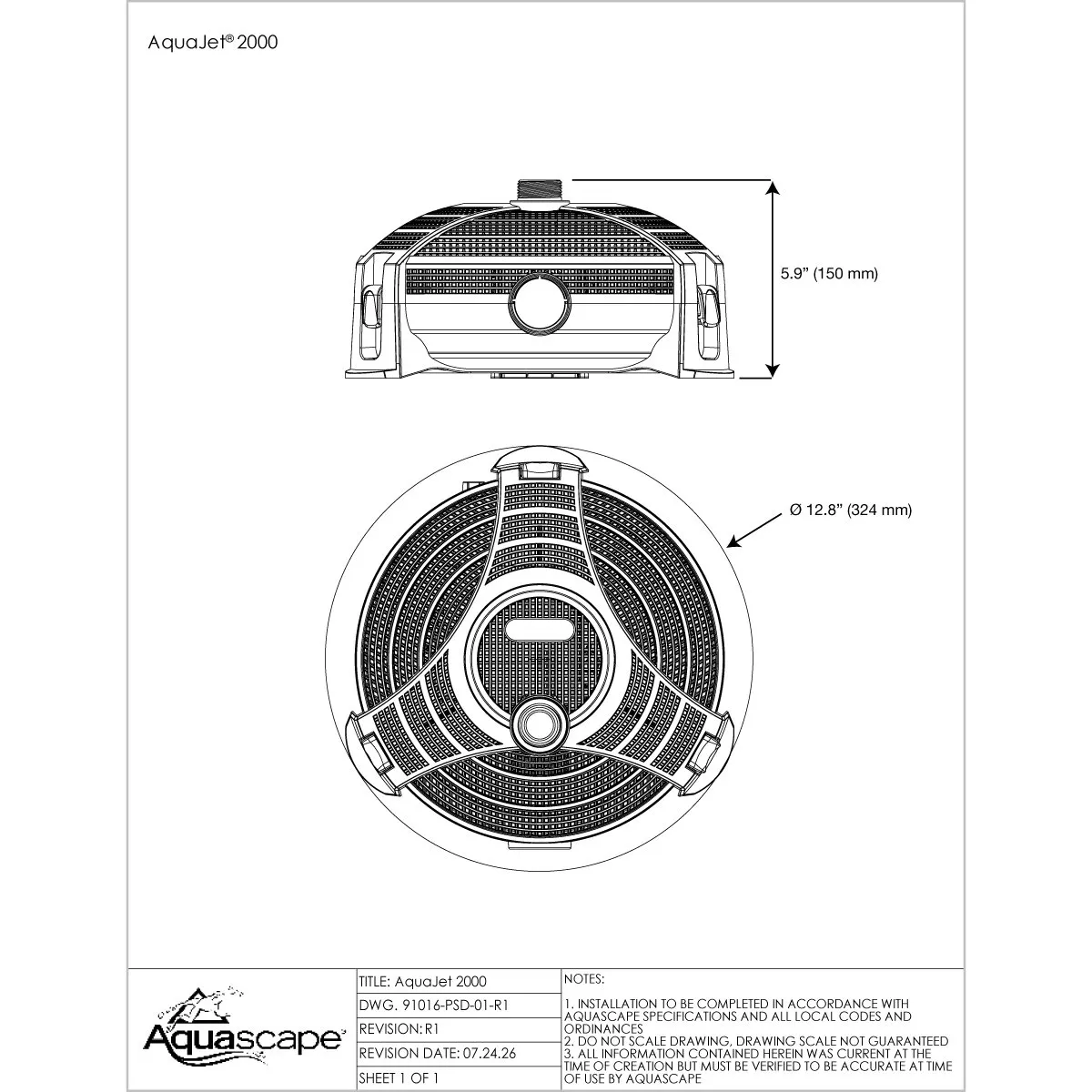 91016 AquaJet 2000 Line Drw