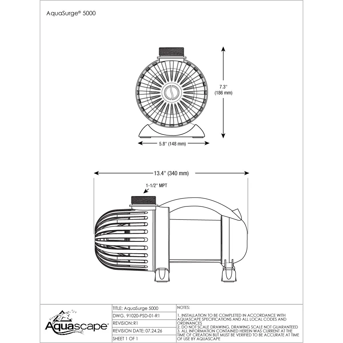 91020 AquaSurge 5000 Line Drw