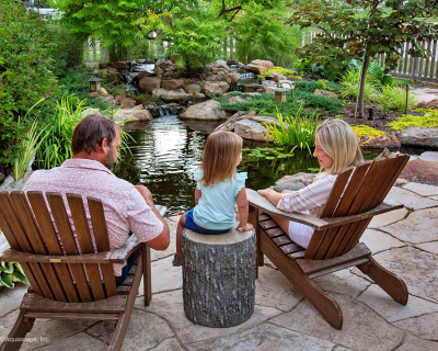 Bonk pond 1 backyard pond in Chicago suburb