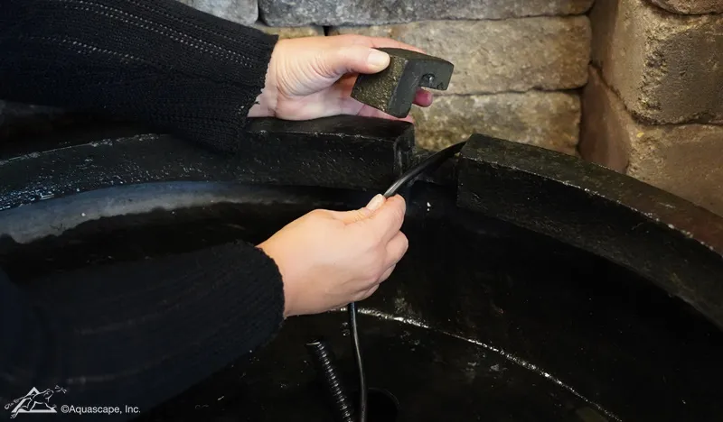 Setting up a decorative fountain