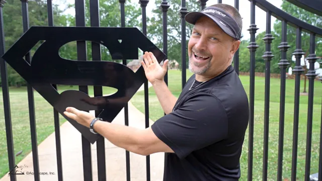 Greg Wittstock at the Front Entrance to Shaquille O'Neal's home