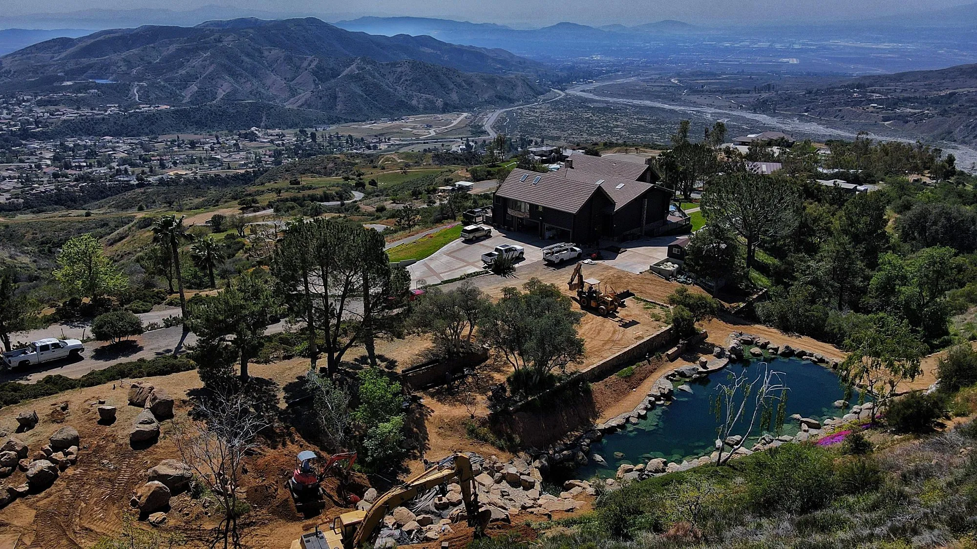 Fire prevention pond in California