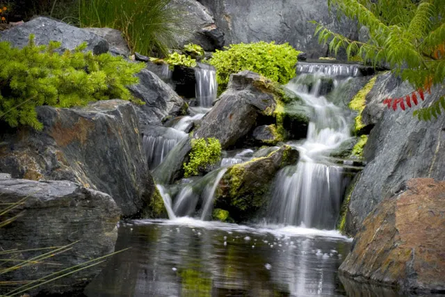 This homeowner wanted to recreate a favorite vacation spot ... Ironstone Mountain. He enjoys fond vacation memories every time he gazes at his backyard waterfall.