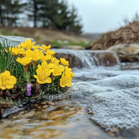 foamy water in backyard pond