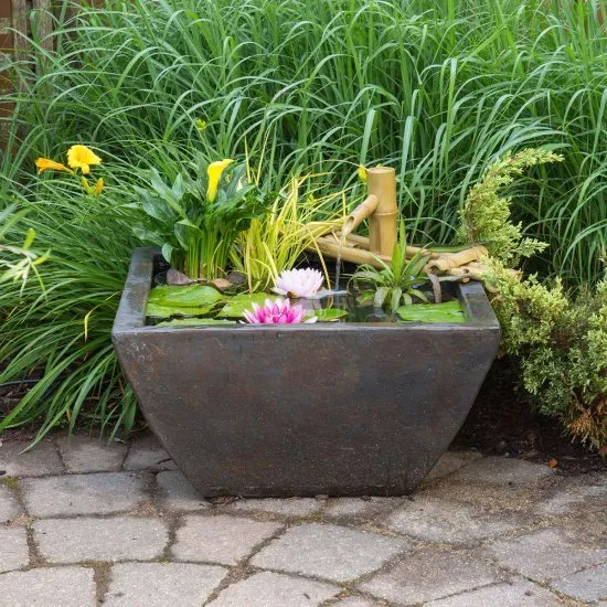 Gray Slate Fountain Bowl
