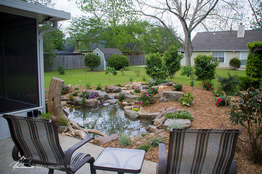 A pond does not have to take up your entire yard to become a piece of your very own home getaway.