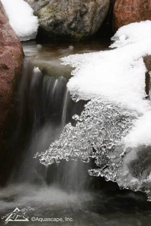 Winter Water Feature with Ice Formations