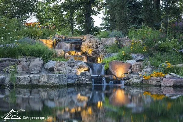 Backyard Lighting Ideas Water Feature, Pond Landscaping Ideas