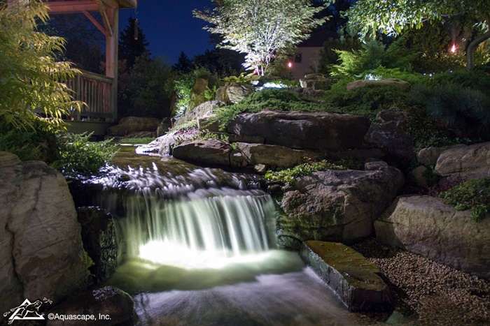 Nighttime Waterfall