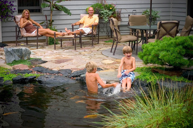 Water gardens pull kids outside, away from the TV and video games.