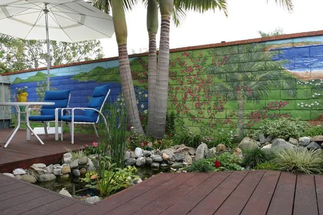 Patio Table and In-Deck Pond