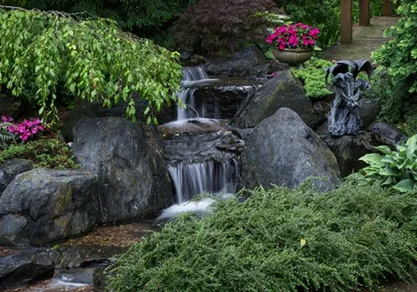 Backyard Design Ideas Water Features Gardens - Diy Pondless Water Feature Uk