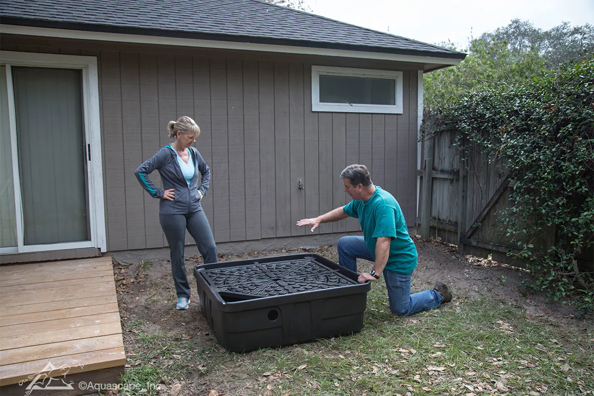 installing fountain basin