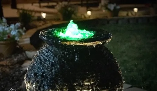 color light fountain night