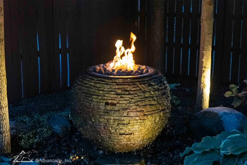 Fire and Water Stacked Slate Sphere - 32" Dia (81 cm) - Image 3