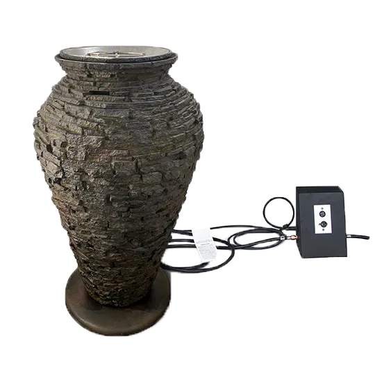 Fire and Water Stacked Slate Urn