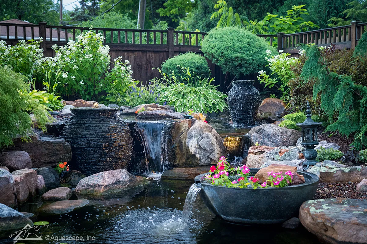 Outdoor Fountains Water Features Fire Fountains By Aquascape