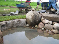 Granite Edging in Pond