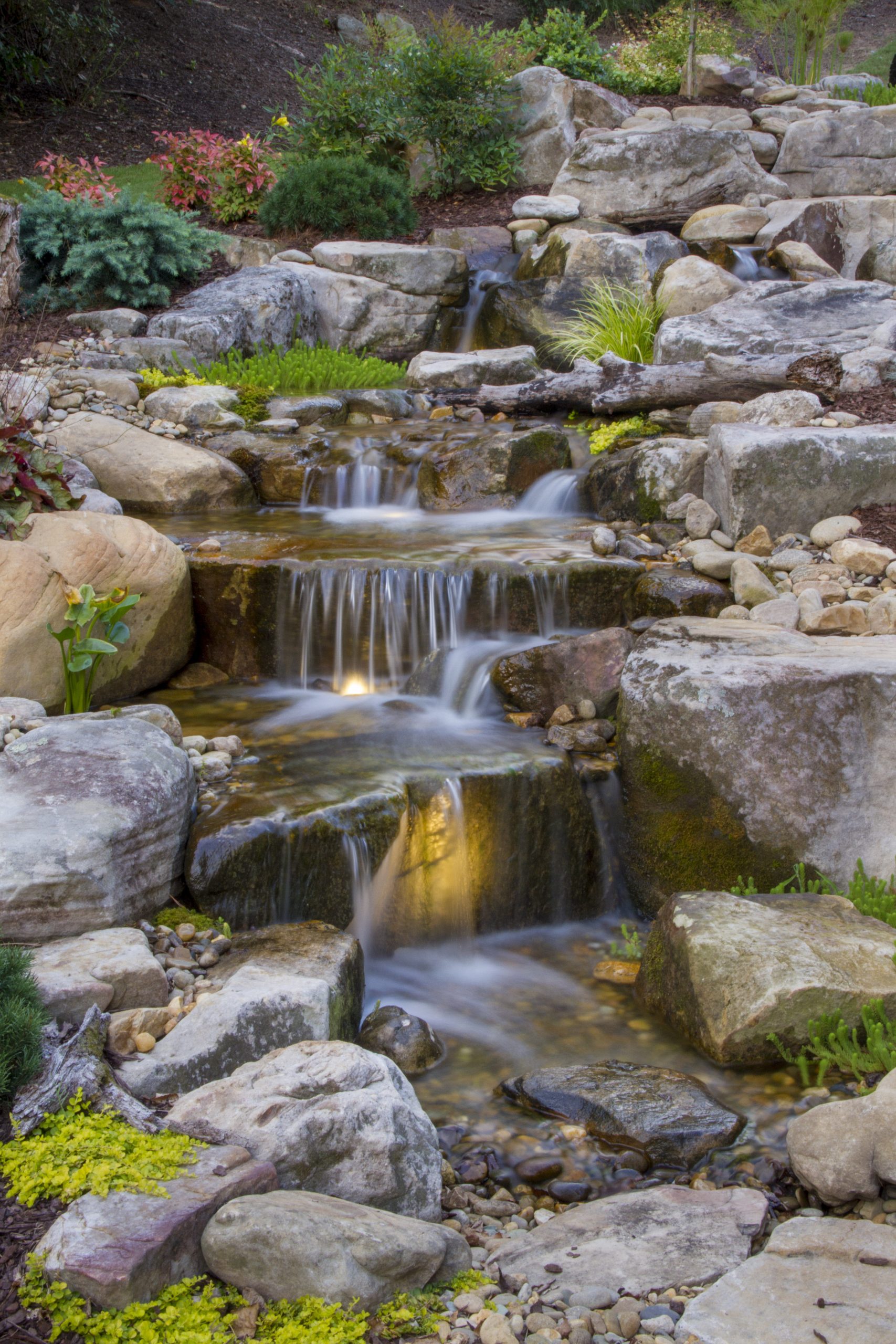 Using Rock to Create Natural Waterfall
