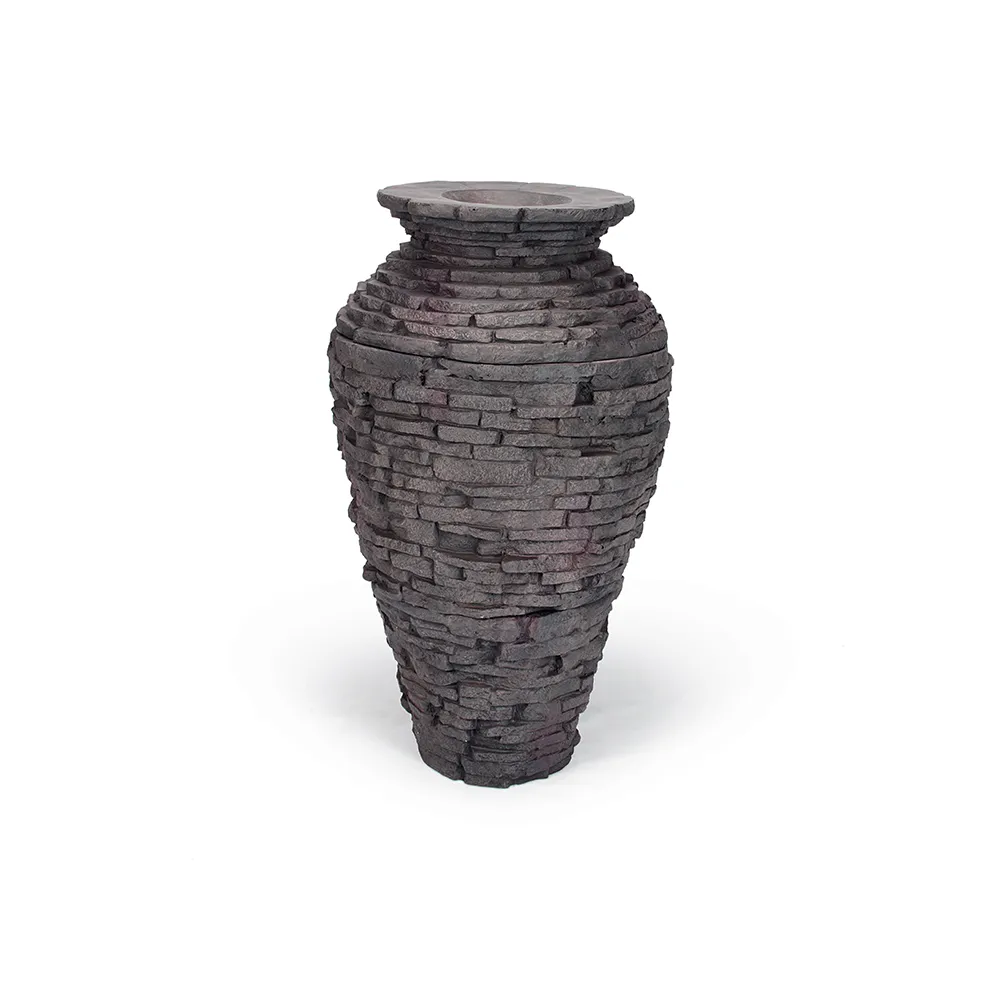 Small Stacked Slate Urn