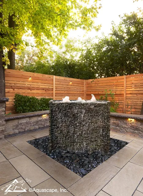 Stacked Slate Wall Fountain for Landscapes and Gardens